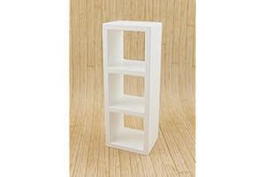 Melody Jane Dolls house 3 Cube Display Unit Modern White Shelves Bookcase 1:12