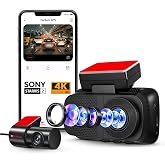 CP PLUS Dash Cam for Car CP-F89B | True 4K 8MP Dual Dashcam Front and Rear Camera | Sony STARVIS 2 IMX678 | Built-in GPS | WiFi (AP Mode) Dashcam | 3" Display | WDR Night Vision | Supports 1TB SD Card