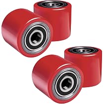 Produktbild von 2 Stück Hubwagenrollen 70x60 Mm – PU/Nylon, Traglast 650 Kg Pro Rolle, Kugellager, Achse 20 Mm – Für Handhubwagen & Gabelstapler