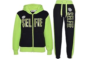 A2Z 4 Kids Survêtement pour filles Sweat à capuche et bas de jogging Impression Selfie Âge 7 8 9 10 11 12 13 ans