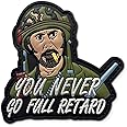 Jestik Never Go Full Funny Creative Humor Morale Military Tactical Patch - PVC Rubber Hook & Loop Fastener Patches for Backpacks