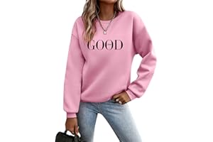 Sunnyuk Pullover Damen Herbst Sale Sweatshirt Ohne Kapuze Briefe Drucken Langarm Rundhals Pulli Winter Frauen Buchstaben Druck Locker Casual Oberteil Sport Streetwear Bluse Tops Kleidung Damen