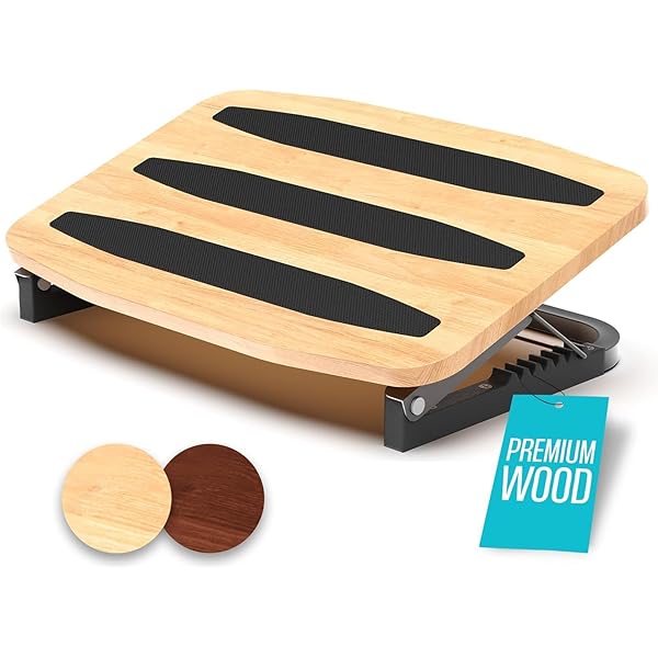 UNITURE Holz Fußstütze - Ergonomische Fußbank Für Schreibtisch