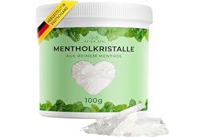 ‎AVIDA ZEN AVIDA ZEN Mentholkristalle 100g, natürliche Menthol Kristalle in wiederverschließbarer Dose, Sauna Kristalle aus Minzöl, ideal für einen vitalisierenden Saunaaufguss