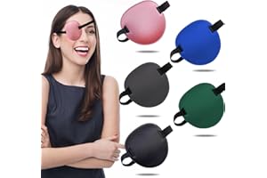 THSIREE 5PCS Eye Patch, Adjustable Eye Patches, Medical Eye Patch, Amblyopia Lazy Eye Patches for Left or Right Eyes, (Black, Grey, Blue, Green, Pink)