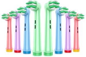 AnjoCare Tandborsthuvuden för barn för Oral B, 8-pack borsthuvuden för barn med mjuka borst, elektriska tandborsthuvuden för barn för känsliga tänder och tandkött