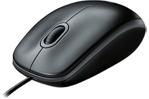 ‎LOGITECH Logitech B100 Maus mit Kabel, USB-Anschluss, 800 DPI Optischer Sensor, 3 Tasten, Für Links- und Rechtshänder, PC/Mac - Schwarz
