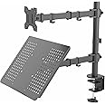 VIVO Black Fully Adjustable 13 to 32 inch Single Computer Monitor and Laptop Desk Mount Combo, Stand with Grommet Option, Fits up to 17 inch Laptops (STAND-V002C)
