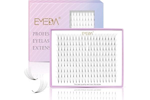 EMEDA Cils volumineux 10D Ventilateurs de volume préfabriqués D Curl 9 lignes 0,07 mm 9 mm -14 mm Extensions de cils Russian Cluster Volume Cils (10D D 0.07 Mix)