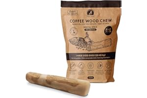 MAIKAI Giochi per cani - Legno di Caffè - Masticativi Naturale - Osso da Masticare - Riduze tartaro e l'ansia - Regalo Cani (L (CONFEZIONE DA 1))