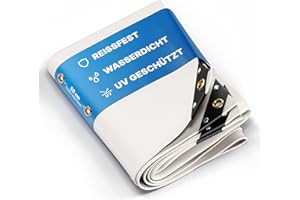 ‎NEMAXX NEMAXX® Premium Abdeckplane Wasserdicht [300x200cm] – UV Beständige [650 g/m²] LKW Plane mit Ösen, PVC Gewebeplane für Holz, Garten, Dach & BAU – Winterfeste Schutzplane – Weiß – 6m²