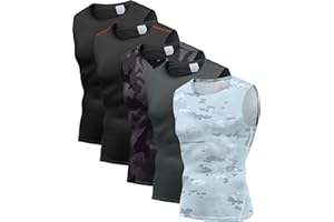 Holure Lot de 5 débardeurs de compression pour homme - T-shirt athlétique - Pour fitness, bodybuilding