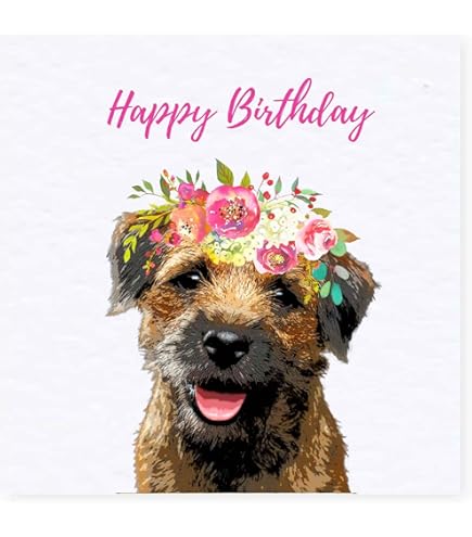 Border Terrier Fine Art Card - Border Terrier Greetings Card - View #10