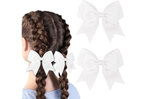 GIKPAX 2 Stück Schleifen-Haarspange, Mädchen-Haarschleifen, französische Haarschleifen für Frauen, große Satin-hairclip, weiße Haarschleife für Frauen und Mädchen