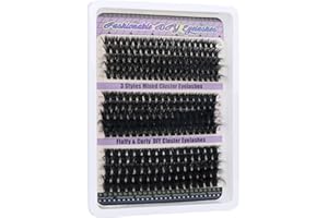 OWill Pestañas postizas Cluster Lashes Kit,270 PCS Pestañas pelo a pelo,Pestañas postizas naturales,Pestañas pelo a pelo kit completo 10-18mm D Curl 60D+80D+100D