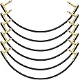 Donner Guitar Patch Cables Right Angle, 12 Inch Effect Pedal Cords 1/4 Instrument Cables for Guitar Bass Effects Pedals 6 Pack