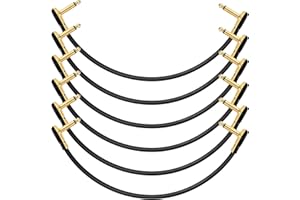 Donner Câbles Professionnels pour Pédale d'Effet Guitare 30 cm, Lot de 6