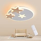 Lampada da soffitto a LED per cameretta dei bambini, dimmerabile, con telecomando, design moderno, con luna, astronauta, per bambini, camera da letto, camera dei ragazzi, diametro 50 cm, 64 W