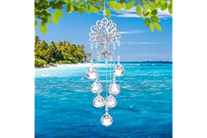 ‎MECCTUCK Sonnenfänger, Kristalle zum Aufhängen, Sonnenfänger Kristall, Prisma Kristall, Suncatcher Hängedeko, Lichtfänger Kristall Anhänger, Fensterschmuck Crystal Pendant für Fensterdeko Garten
