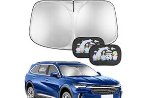 COZCLAM 3pcs Car Sun Shade Combo-Set, 145x85CM Car Windscreen Sun Shade and 2pcs Car Window Shades for Babies, Foldable Windscreen Sun Shade for Car Inside, Sun Protection for Car, Heat Protection