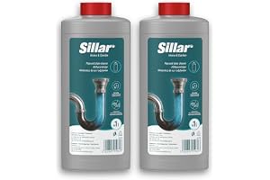 Sillar Avloppsrens 2x 1000ml EXTRA STARKt gel som löser hår, fett och matrester – Turbo mot stopp i kök, dusch och WC, skumeffekt