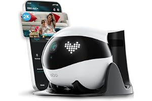 Enabot EBO Air 2 FamilyBot intelligent 2K-säkerhetskamera, robot med självladdning, patron-robot för hemövervakning, trådlös hundkamera och kattkamera med mörkerseende, 2-vägs ljud