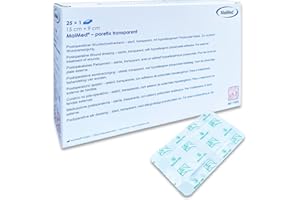 ‎SAXOMED 25x Pflaster wasserfest 15 x 9 cm Wundpflaster steril transparent - wasserdichtes Pflaster nach OP - MHD 30.03.2025 - Sonderposten Duschpflaster