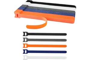 JOWRUN Bridas para Cables Reutilizables, 100 Piezas 200 x 12 mm Correas de Cable Multiusos, Ajustables de Nylon con Gancho y Bucle, Organizador de Cables para Oficina, Hogar, Jardín y Más,5 Colores