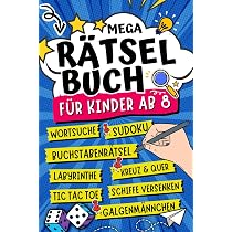 Rätselbuch Für Kinder Ab 8 Jahren – 200 Bunte Rätsel Mit Sudoku, Kreuzworträtseln & Logikspielen