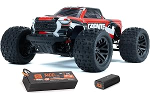 ARRMA RC lastbil 1/18 granit GROM MEGA 380 borstad 4 x 4 monster truck RTR med batteri och laddare, röd, ARA2102T2