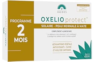 LABORATOIRE JALDES LES ACTIFS ESSENTIELS DE VOTRE SANTÉ OXELIO Protect Peau Normale à Mate, 60 Capsules | Peau Normale à Mate | Prépare la Peau au Soleil | Sublime le Bronzage | Laboratoire Jaldes