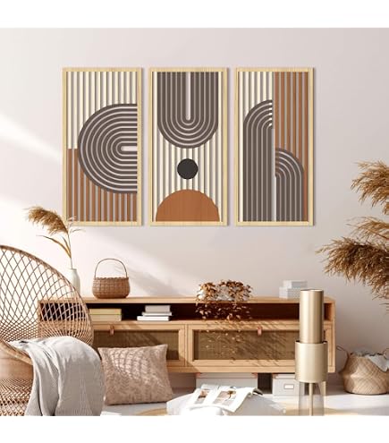 Lot De 2 étagères Murales En Bois Arc-en-ciel - Dimensions 35 X 18 X 1,1 Cm - Style Bohème - Pour Déco Salon, Chambre, Salle De Bain - 3