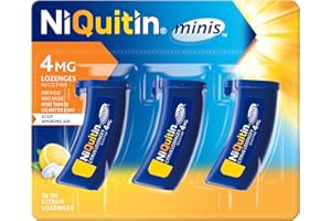 NiQuitin 4mg Minis Citrus Lozenges - Citrus Flavour (3 x Pack of 20 Minis Nicotine Lozenges) - Smoking Craving Relief in Just 3 Minutes* - On The Go Oral Stop Smoking Aid - Pocket Sized Containers.
