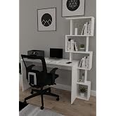 Moonlife Pratik Kitaplıklı &Ccedil;alışma Masası Beyaz 120X50