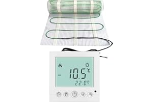 Calefacción eléctrica de suelo radiante de 150 vatios por m², termostato WIFI, color blanco, botones eléctricos, tecnología TWIN JWS, diferentes tamaños, tamaño (m²): 2 m²