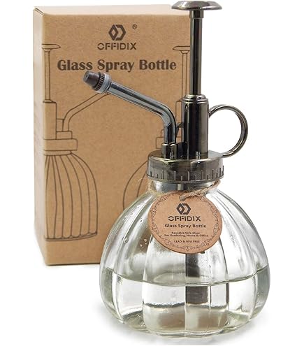 Hemoton Annaffiatoio Vintage In Vetro Con Fiore E Pompa A Spruzzo Per Piante Grasse E Bonsai