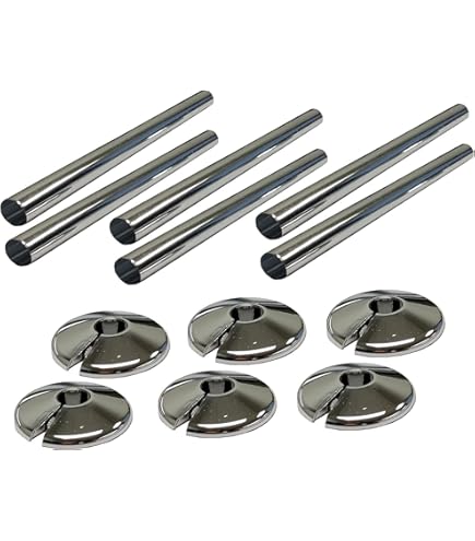 Gaine Cache Tuyauterie à Finition Chromée Pour Radiateur (lot De 2) - Windsor