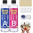 UMIKEL Epoxy Resin Crystal Clear Resin Kit for Beginners,- 456ml/17.5oz Epoxy Resin Kit with Resin Glitter, Bubble Free Casting Coating for Art Casting Resin, Jewelry Making, DIY, Easy Mix 1:1 Ratio