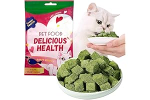LEZEHEA Herbe à Chat Snack, Bâton de Dentition d'herbe de Chat, Herbe à Chat Lyophilisé Friandises pour Le Nettoyage des Dents(50g)