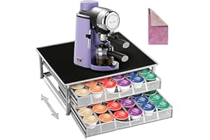 Myiosus Dolce Gusto Pod Holder - 2 Tier Coffee Capsule Storage Drawer for 72 Pods, Large Capacity Coffee Pod Organizer Rack for Kitchen Office | Anti Vibration Non Slip Surface - Black