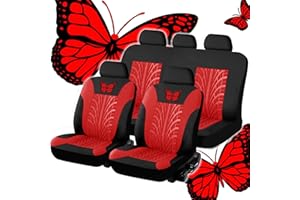 KEAAN 5 Sitzplätze Universal Autositzbezüge Set für Skoda Fabia/Fabia Combi/Fabia Scout PJ NJ 5J 3T4 3T5 6Y 6Y2 6Y5 2000-2023 2024 2025 Sitzbezügesets Komplettset Autositzschoner,Red