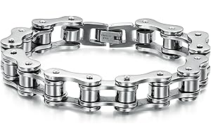 jewelrywe joyería pulsera de hombre de acero inoxidable Plata cadena conecta pulsera para hombre