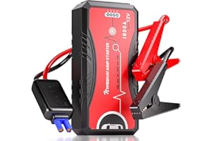 NWOUIIAY Avviatore Batteria Auto, 1000A 13200mAh 12V Avviatore di Emergenza per Auto(Motori Fino a 6.0L Gas/5.0L Diesel), Booster Avviamento Auto Portatile con Torcia a LED, Porta USB QC3.0 e Type C