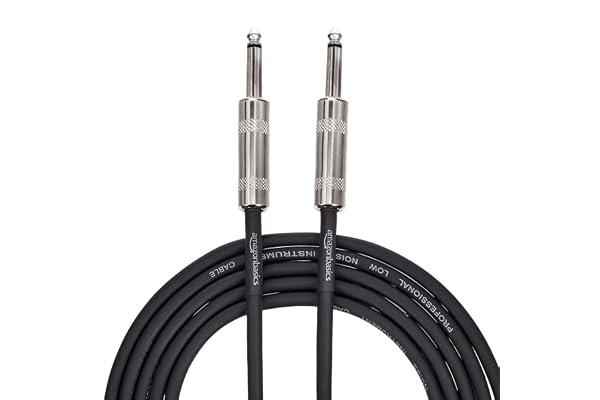 Amazon Basics - TS Connector instrumentkabel, 6,35 mm, rak kontakt, 3 m