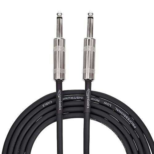 Amazon Basics TS 1/4 Inch Straight Instrument Auxiliary Cable for Electric Guitar/Bass and Keyboard, 3 m, Black