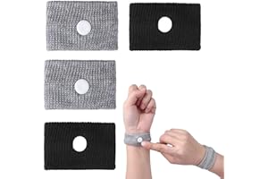ZFLYXIAOHUA Anti Nausea Digitopressione,4 Pcs Anti Nausea da Viaggio Bracciali,Bracciale per prevenire nausea,per Cinetosi Sollievo dai Mal di Testa(Grigio+Nero)