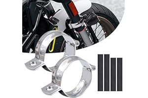 Biqing Staffa Universale in Metallo per Indicatori di Direzione Moto, Montaggio Morsetto Forcella Anteriore 52-60mm (Argento)