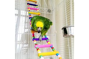 Acidea Scaletta di Pappagallo del Giocattolo dell'uccello dell'uccello, Flessibile 10-Scaletta L'Arco d'arrampicata di Legno dell'arrampicata per i pappagalli