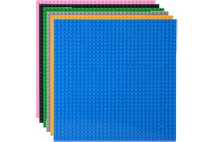 Neuytiky 6 stycken klassiska basplattor för byggklossar, 25,5 × 25,5 cm, med 32 x 32 knoppar, tallriks-set byggplatta kompatibel med de flesta märken, för kreativt spel, pedagogiska leksaker (blandad
