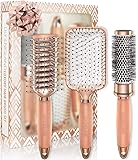 Lily England Rose Gold Hair Brush Set - Luxury Professional Hairbrush Gift Set for All Hair Types
